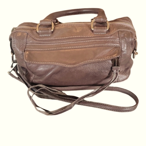 Rebecca Minkoff Small Soft Brown/Tan Distressed Leather Satchel Handbag - Picture 2 of 11